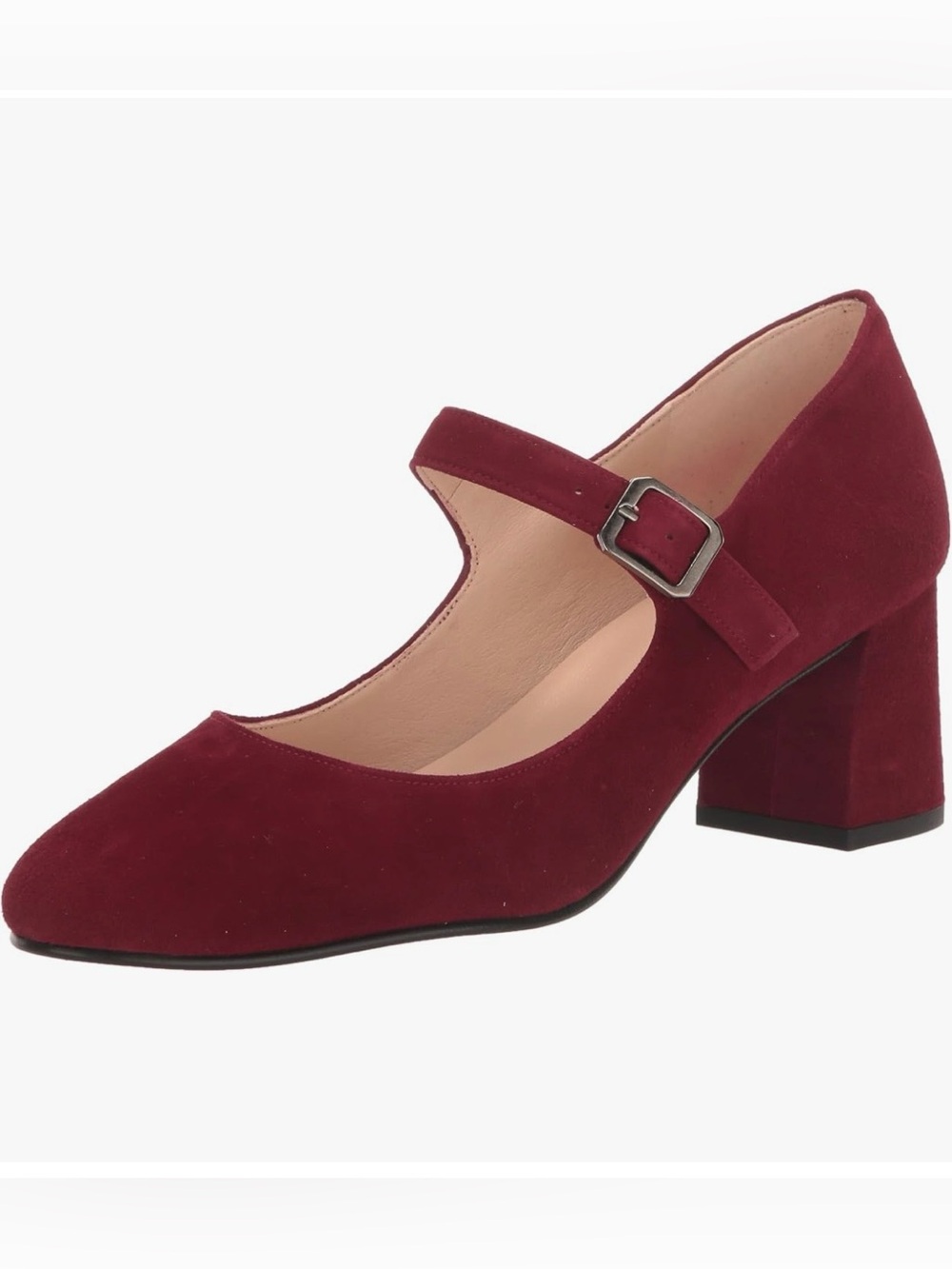 French Sole Women's Mary Jane Block Heel Pump in Burgundy Wine 6.5